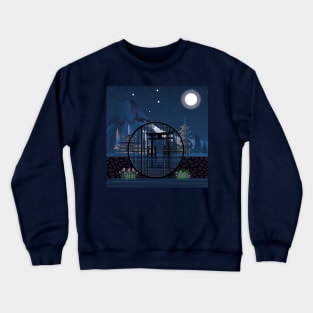 Moon gate in moonlight Crewneck Sweatshirt